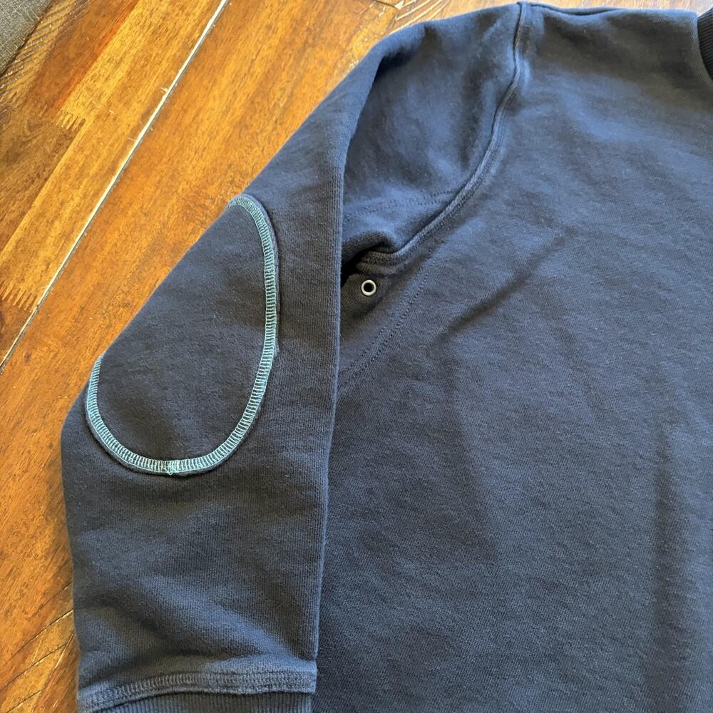 Tretorn Sweatshirt XL Blue Crewneck Pocket Elbow Patches - Picture 4 of 9